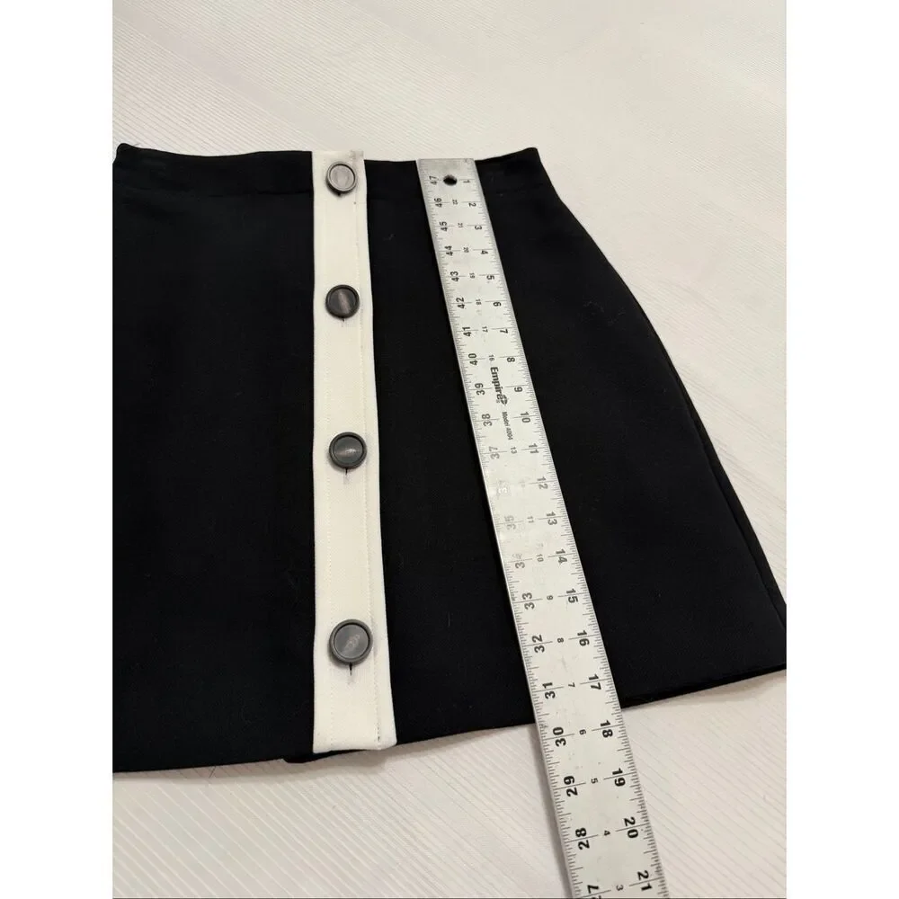 Kate Spade Black White Mini Skirt Size 2